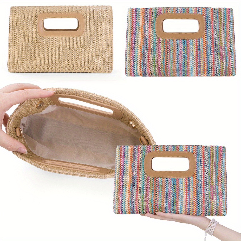 Women'S Raffia Bags - الفاخرة مخلب حقيبة يد محفظة للنساء