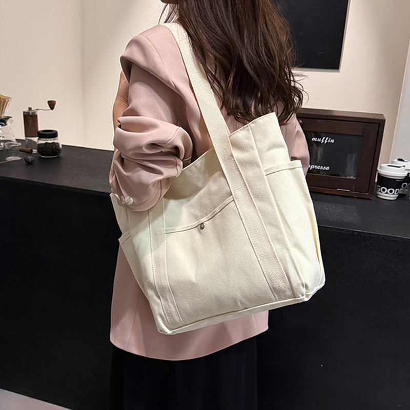 Women'S Young Bags - حقيبة يد قماشية مخططة للحوامل، حقيبة